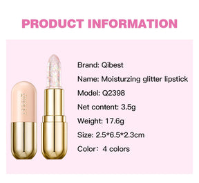 batom com glitter hidratante